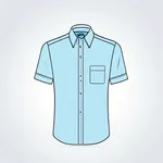 short-sleeved light blue collared shirt image